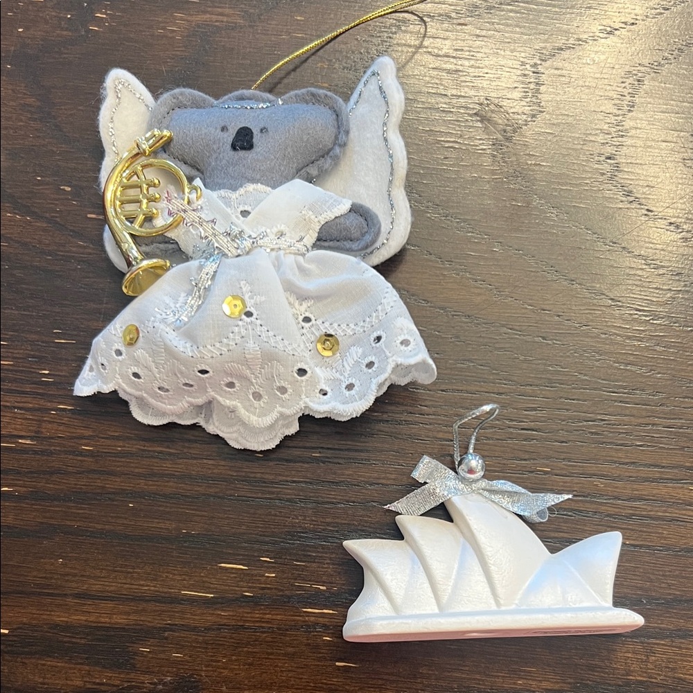Adorable Australian Christmas Ornaments—Sydney Opera House and Angel Koala